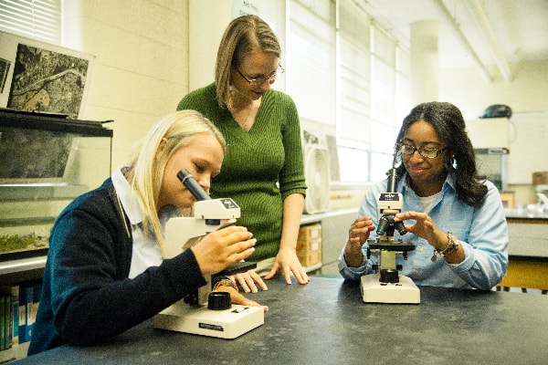 High School Academics include hands-on Science lab studies